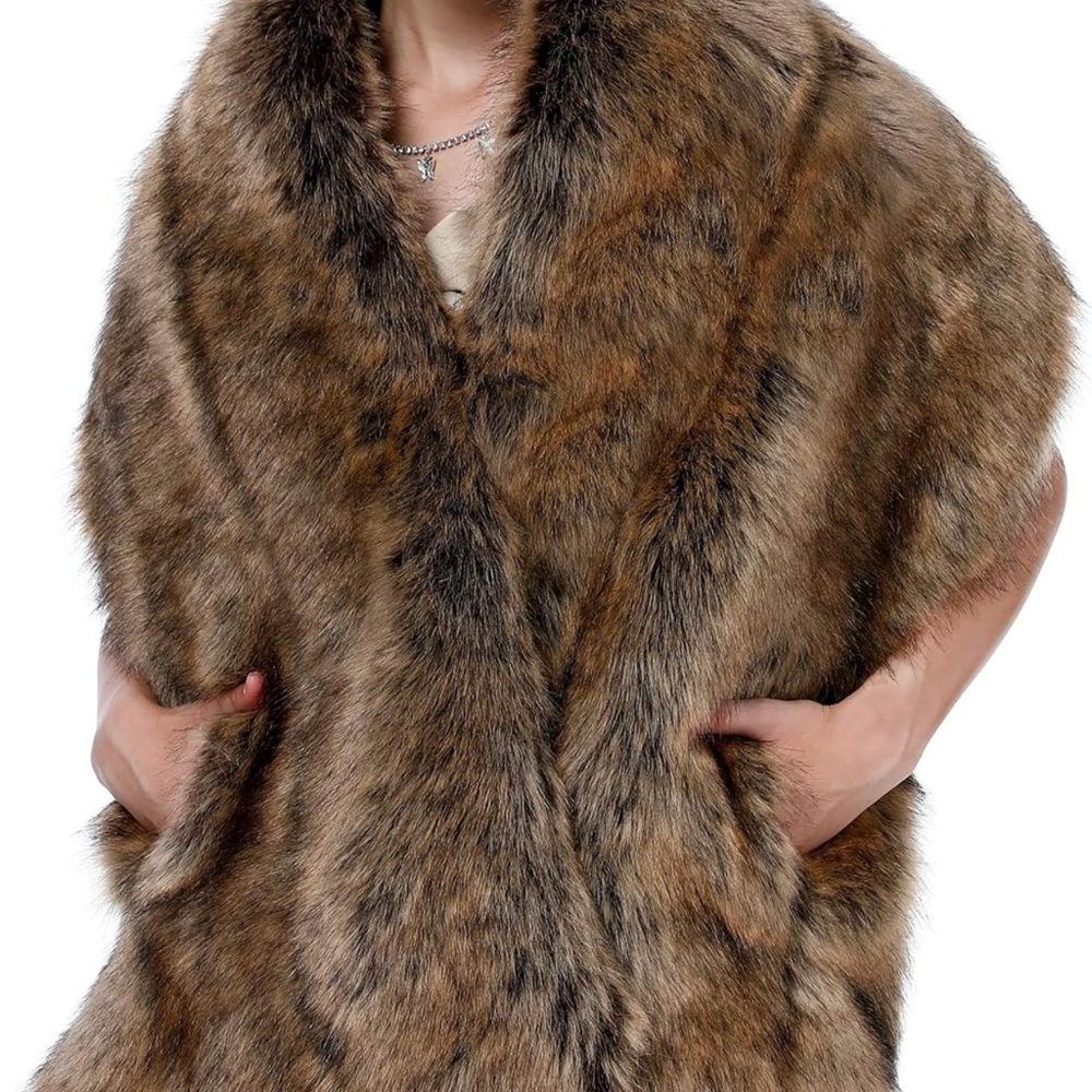 Luxurious Faux Fur Shawl